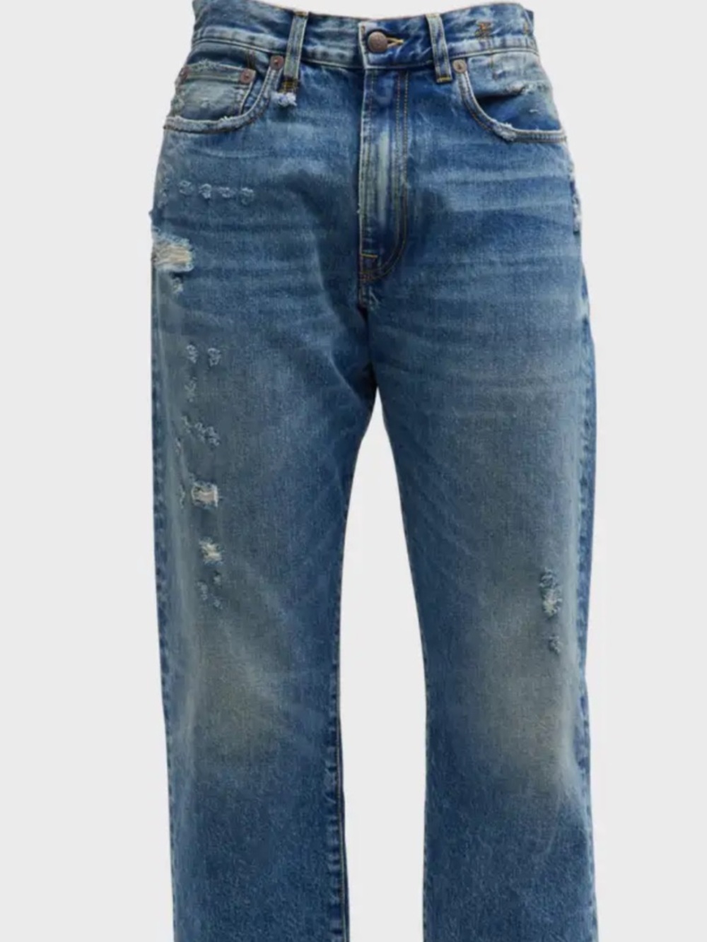 R13   NWT Women's Distressed Blue Denim Boyfriend Jeans       31 made in Italy
